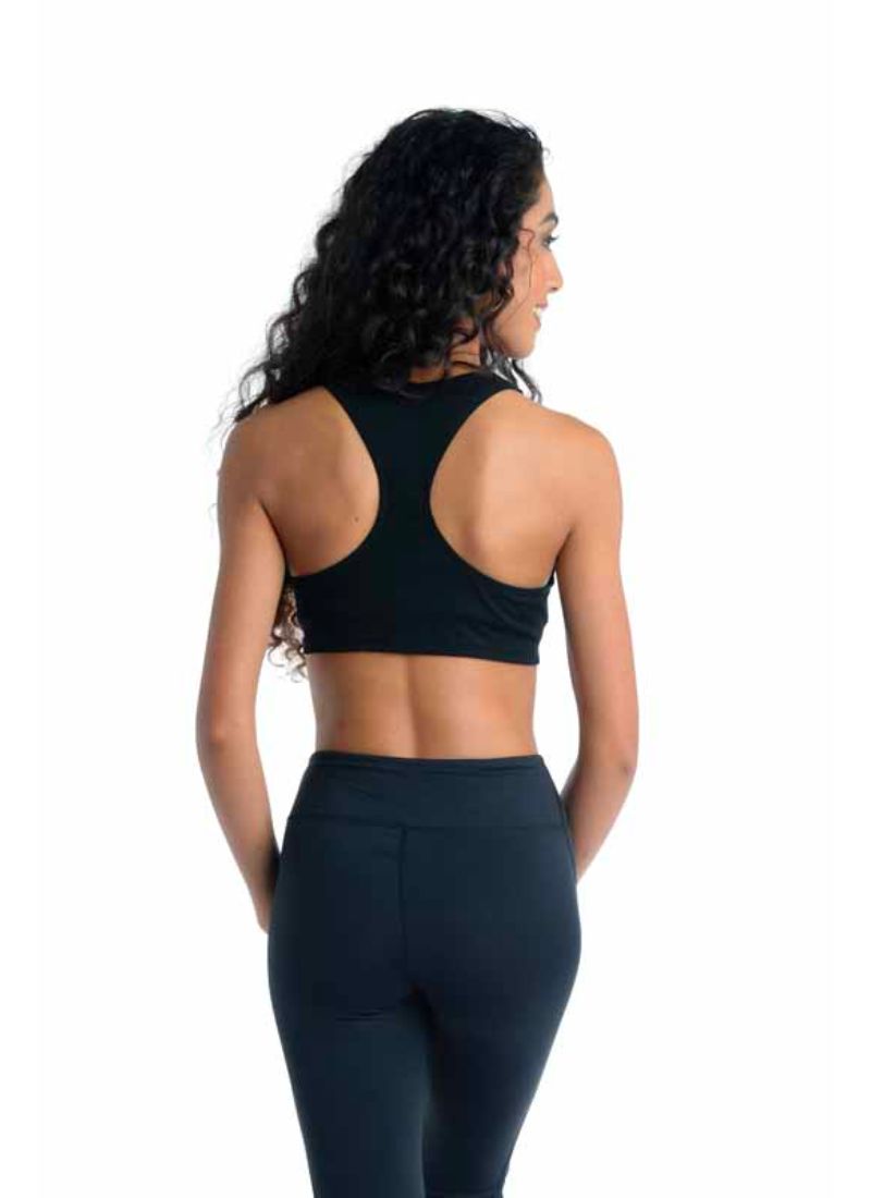 Danz N Motion 20302A Ribbed Top Black - Back