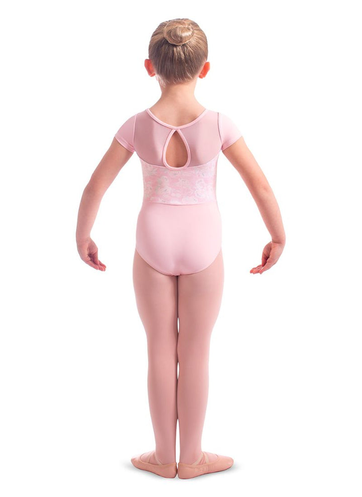 Mirella M1542C Shoulder Cap Sleeve Leotard Pink - Back