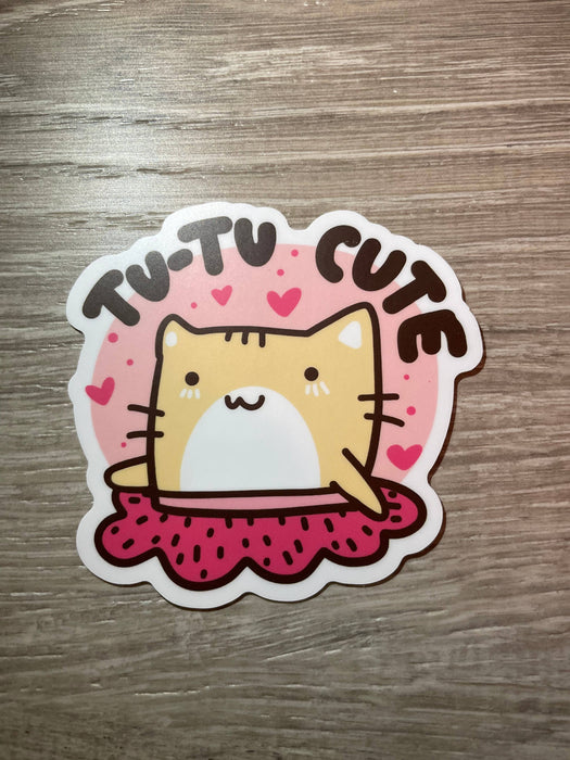 Tutu Cute Dancer Valentine Vinyl Sticker