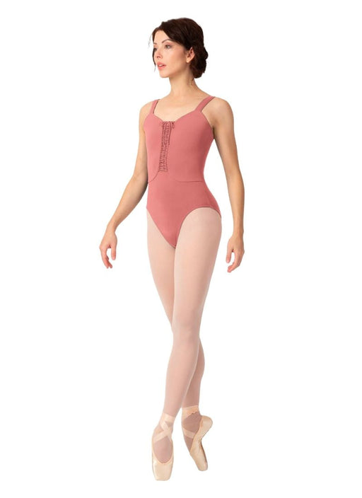 Bloch L9647 Lace Up Front Cami Leotard Blossom - Front