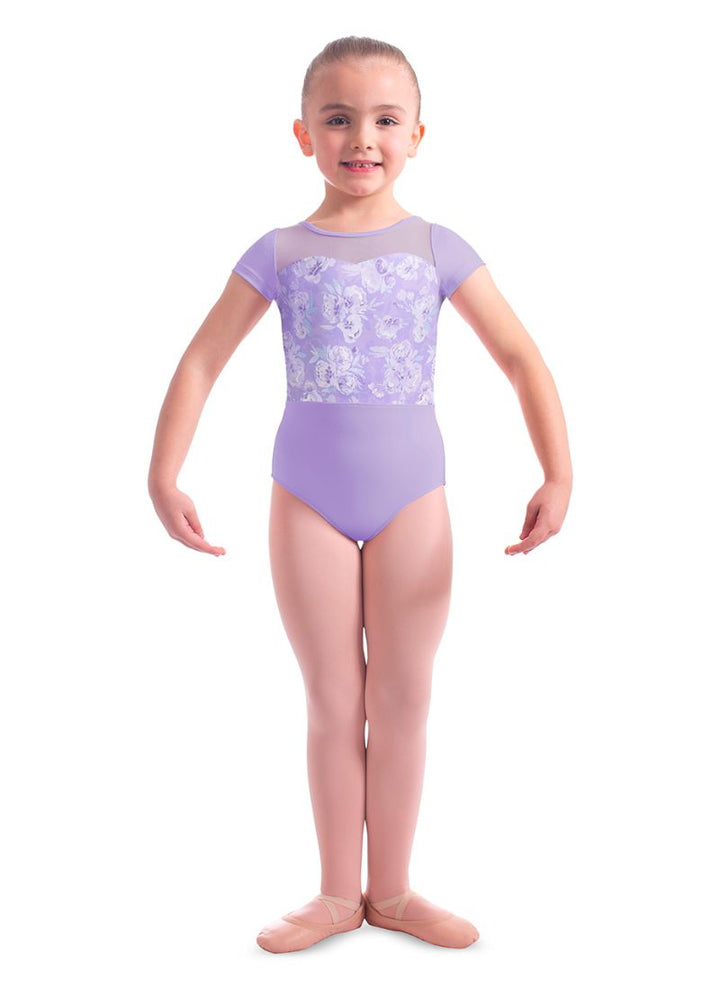 Mirella M1542C Shoulder Cap Sleeve Leotard Lilac - Front