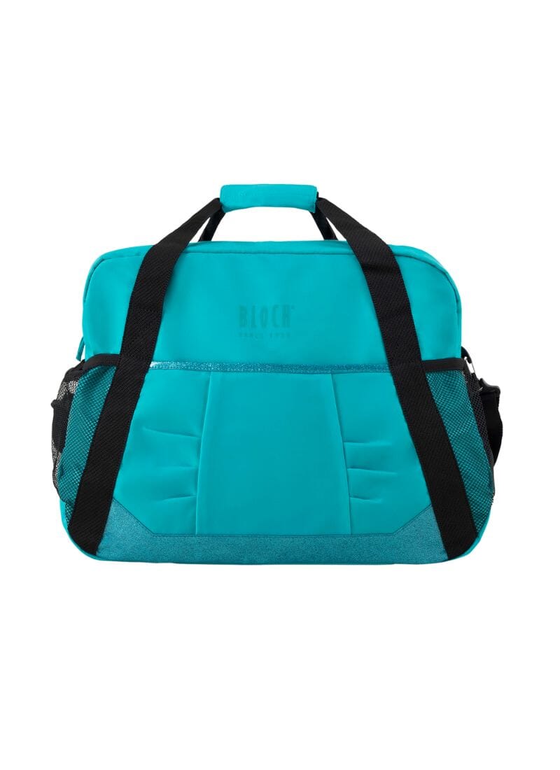 Turquoise dance bag on white background