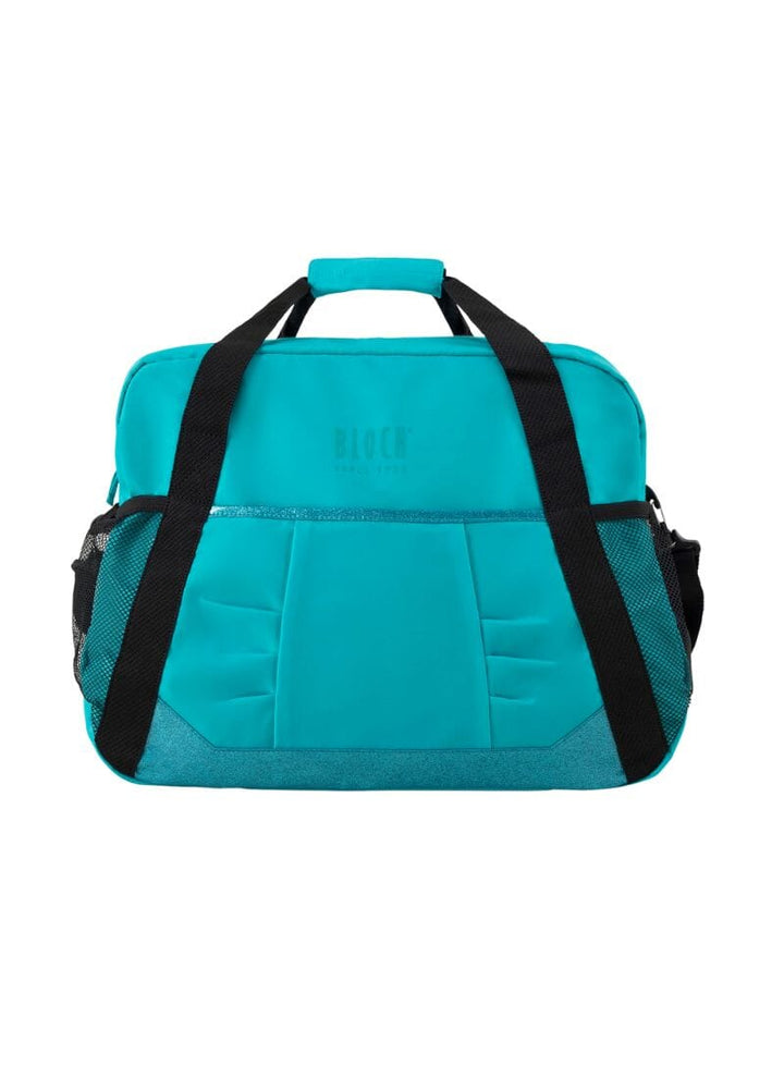 Turquoise dance bag on white background