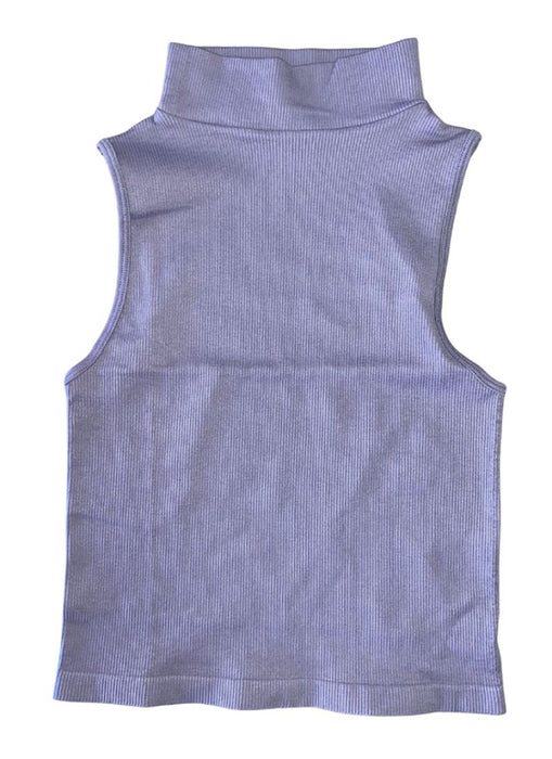 Essential Mock Neck Ribbed Tank - Lilac