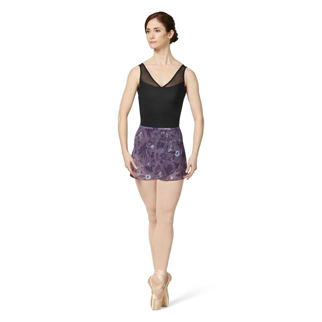 Mirella MS157 Printed Mesh Skirt - Orchid