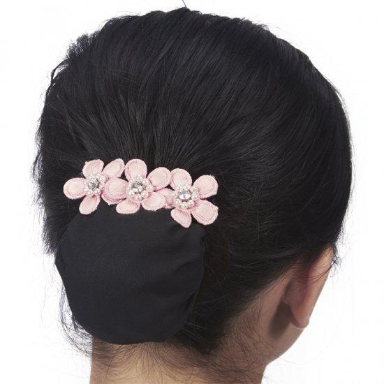 Dasha Flower and Stone Snood - Black and Pink