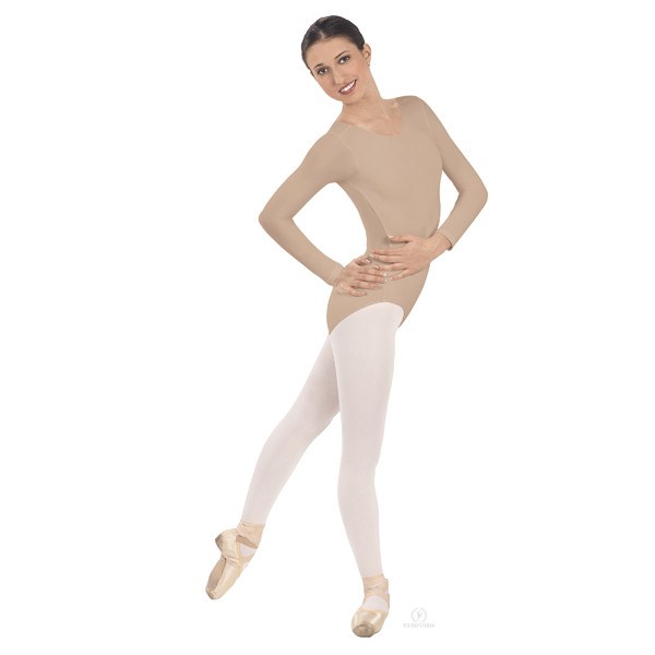 Eurotard 44265 Long Sleeve Microfiber Leotard nude