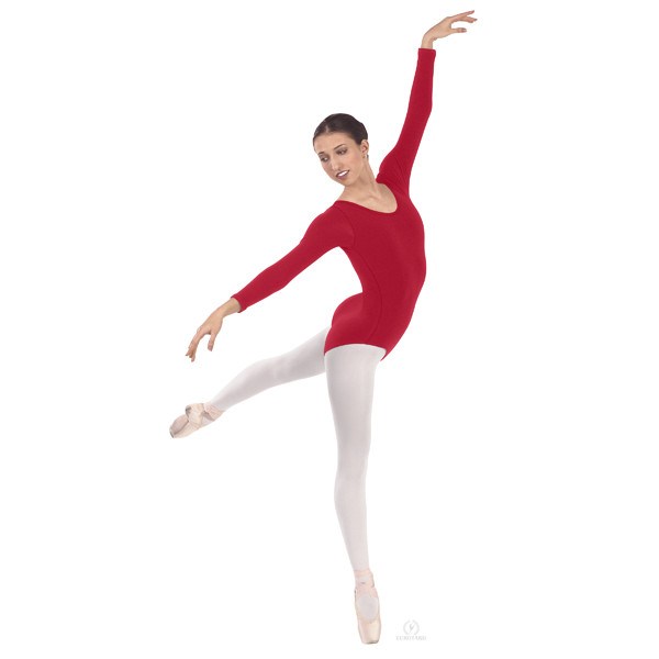 Eurotard 44265 Long Sleeve Microfiber Leotard red