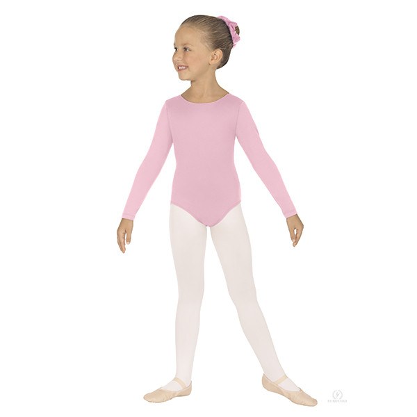 Eurotard 44265C Long Sleeve Microfiber Leotard - Child pink