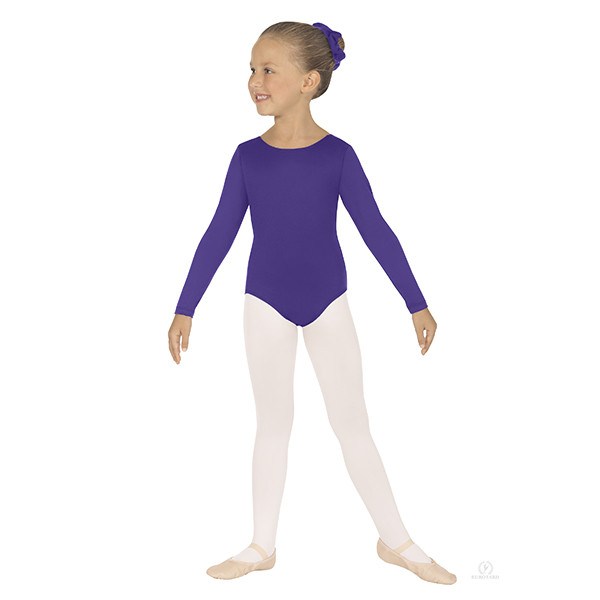 Eurotard 44265C Long Sleeve Microfiber Leotard - Child purple