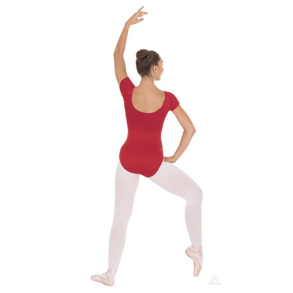 Eurotard 44475 Short Sleeve Leotard - Adult red