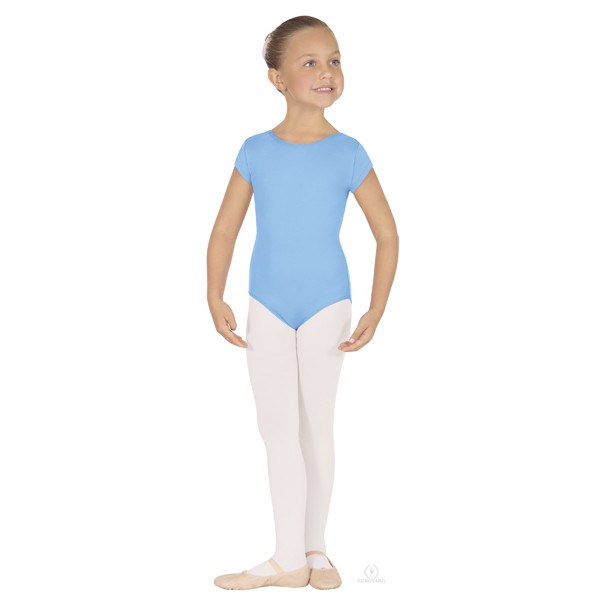 Eurotard 44475C Short Sleeve Microfiber Leotard - Child light blue