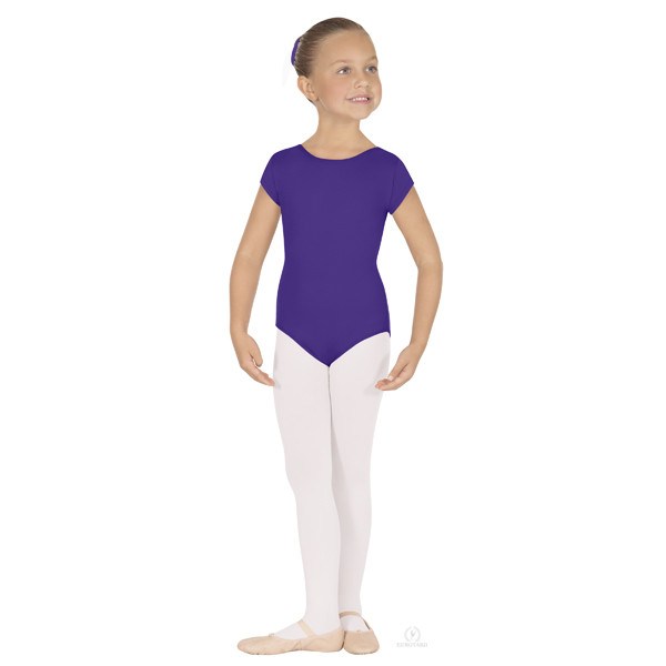 Eurotard 44475C Short Sleeve Microfiber Leotard - Child purple