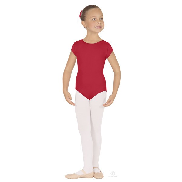 Eurotard 44475C Short Sleeve Microfiber Leotard - Child red