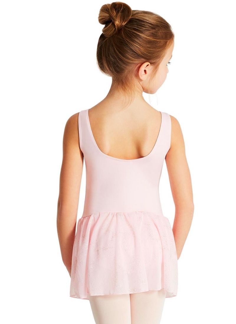 Capezio 11309C Girls V-Neck Tank Dress Leotard Pink - Back