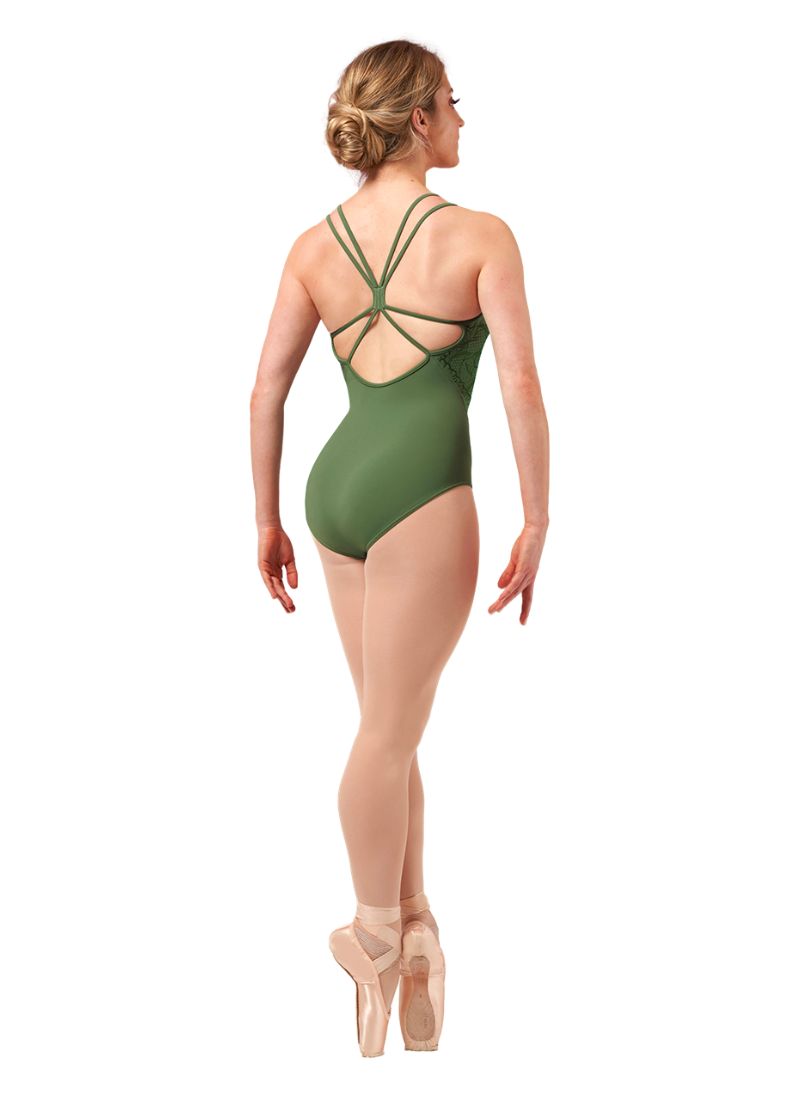 Bloch TWL0257 Lace Print Camisole Leotard Sage - Back