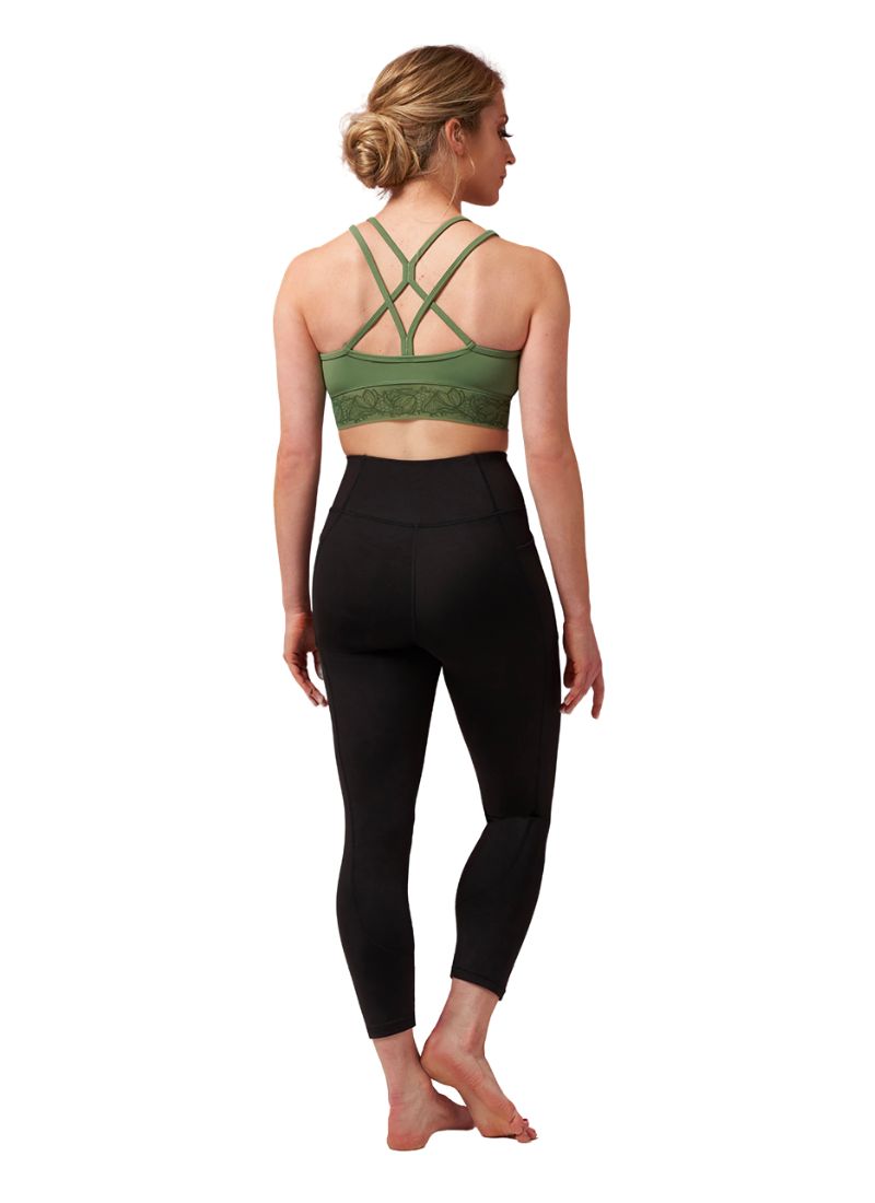 Bloch Z0157 Lace Crop Top Sage - Back