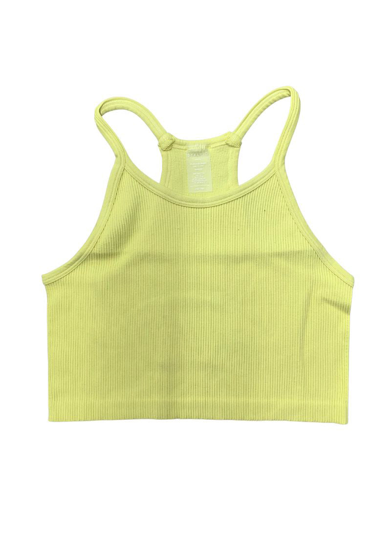 Essential Racerback Ribbed Halter Crop Cami - Yellow