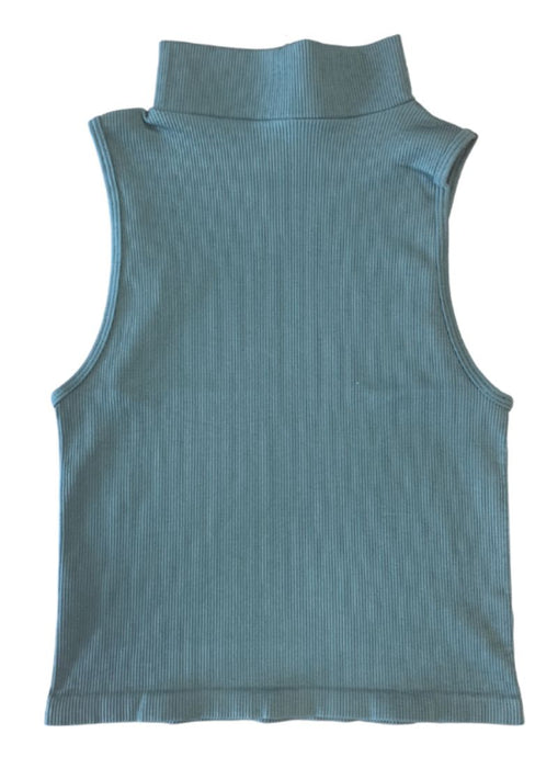 Essential Mock Neck Ribbed Tank - Green