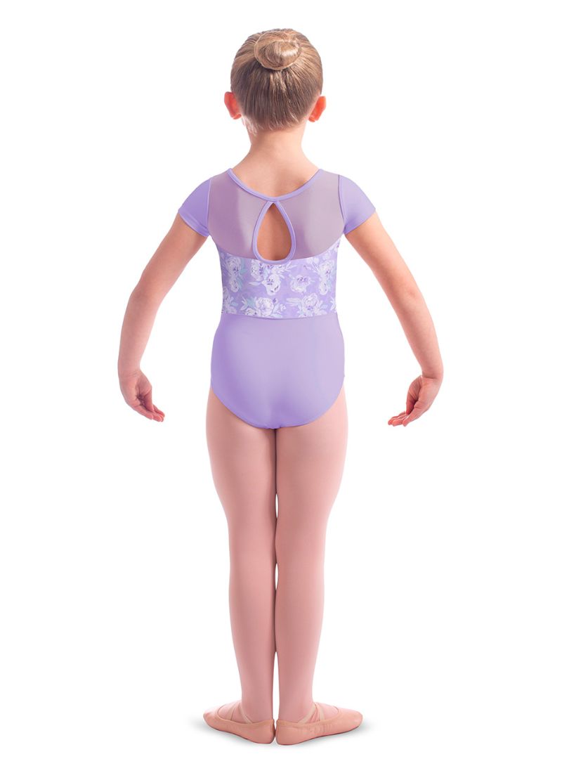 Mirella M1542C Shoulder Cap Sleeve Leotard Lilac - Back