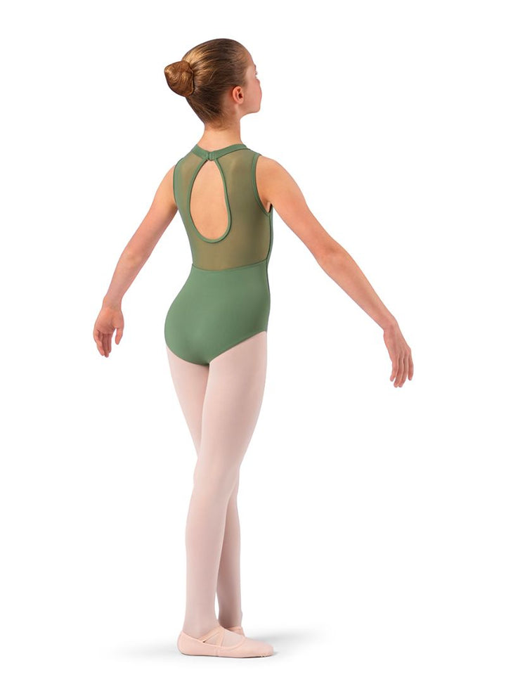 Bloch CL4185 Lace Mesh Tank Leotard Sage - Back