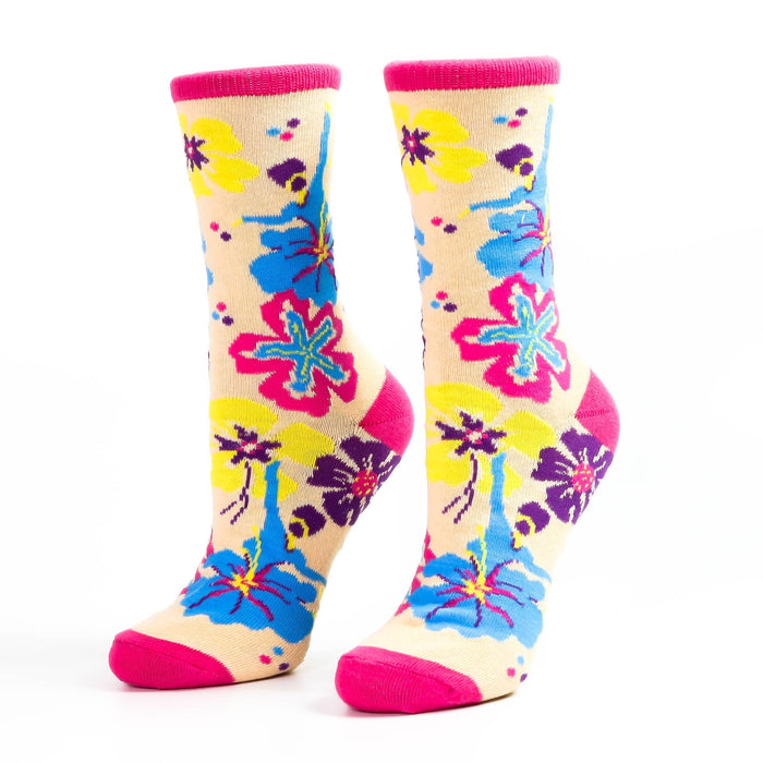 Multicolor Flower Sock with Dancers: Womens
