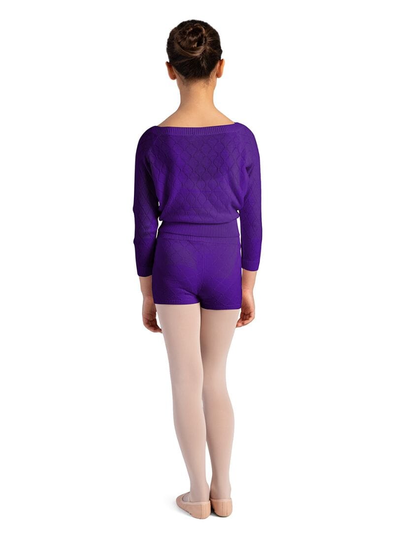 Bloch CR3544 Diamond Knit Short Amethyst - Back