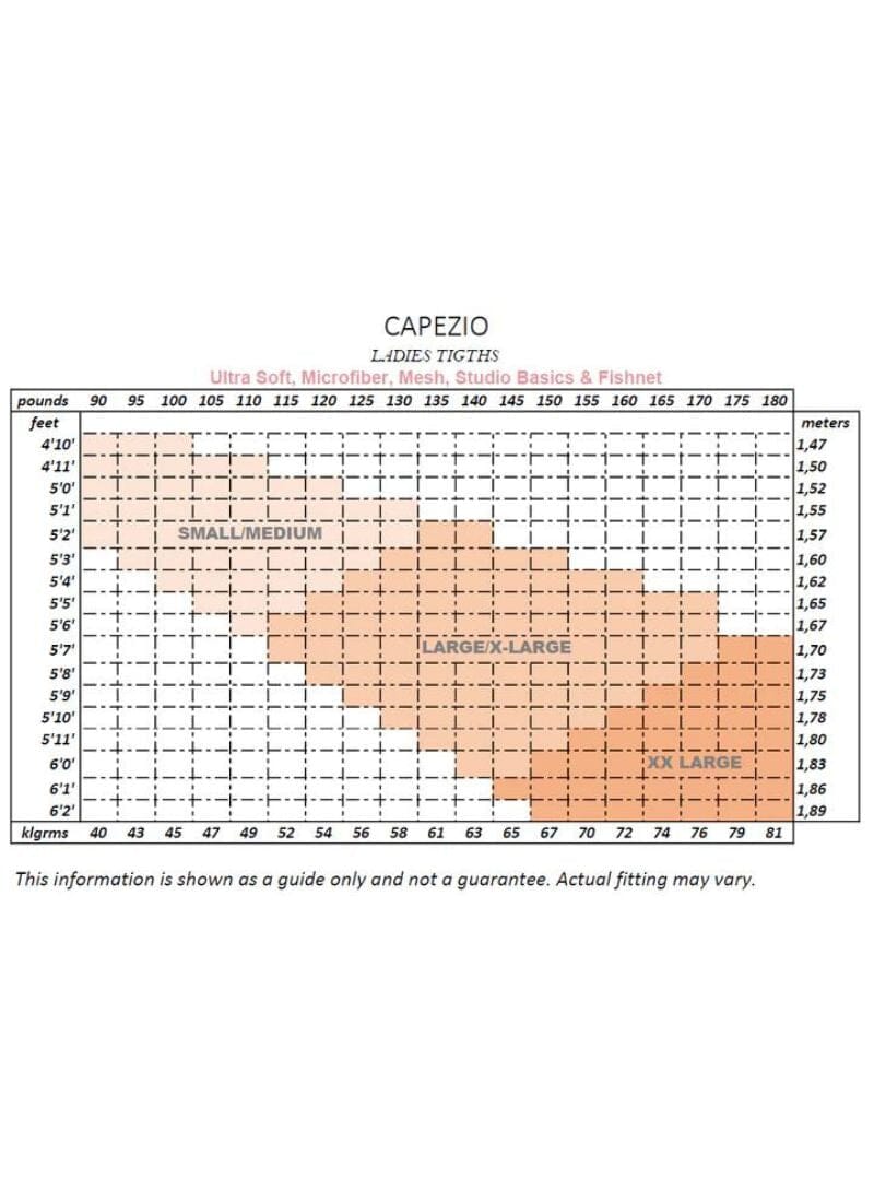 Capezio 1815/X/C Ultra Soft Footed Tight - Chart