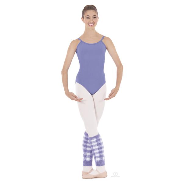 Eurotard Adult 18” Plush Plaid Leg warmer lilac white
