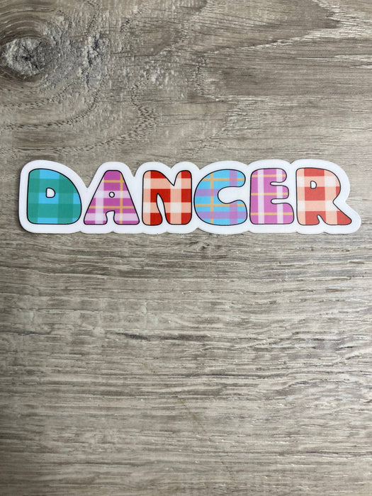 DANCER Plaid Vinyl Sticker