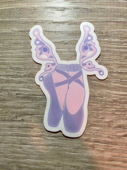 Pointe Shoe With Wings Valentine Sticker