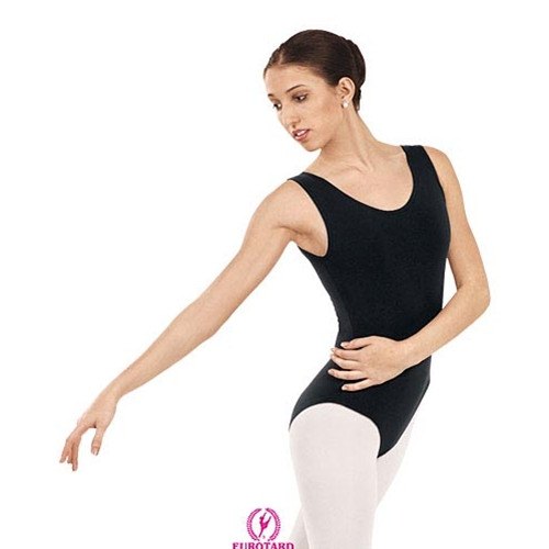 Eurotard 4402 Microfiber Leotard with Fully Lined Front - Adult - Black