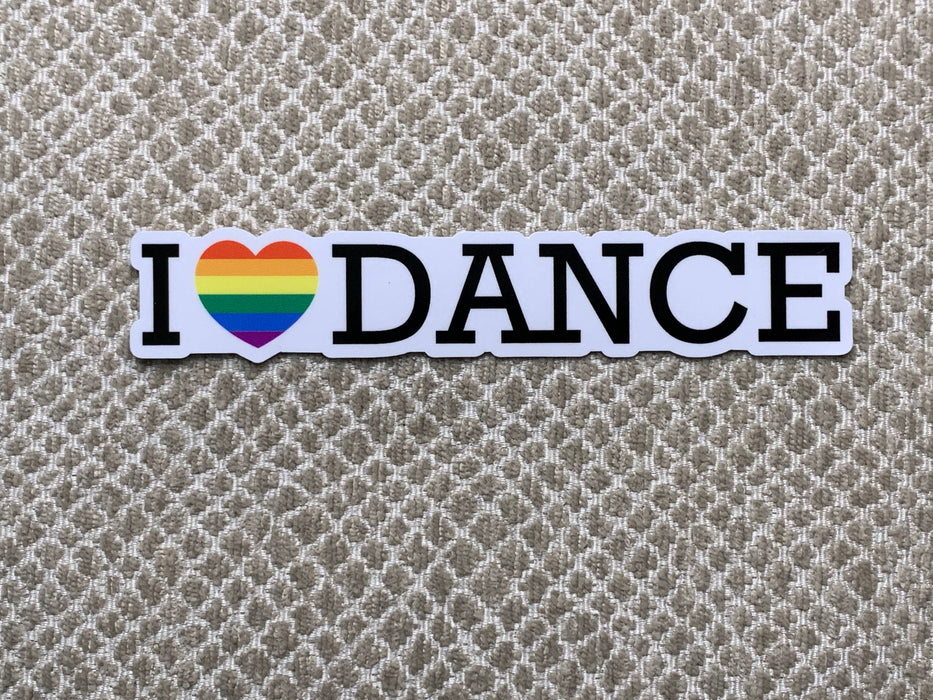 I Heart Dance Mini Rainbow Vinyl Sticker