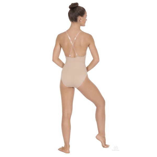 Eurotard 95706 Camisole Leotard with Clear and Matching Straps - Adult back straps