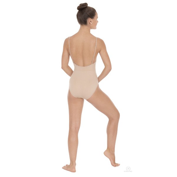 Eurotard 95706 Camisole Leotard with Clear and Matching Straps - Adult back