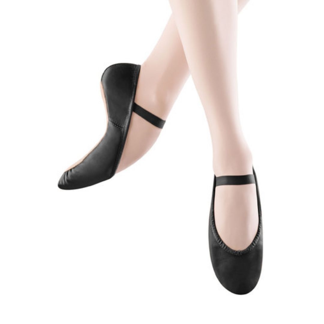 Bloch "Dansoft" Black Leather Full Sole Ballet Shoes - Adult