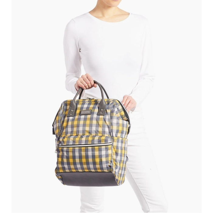 Ava Backpack Grey/Yellow Check