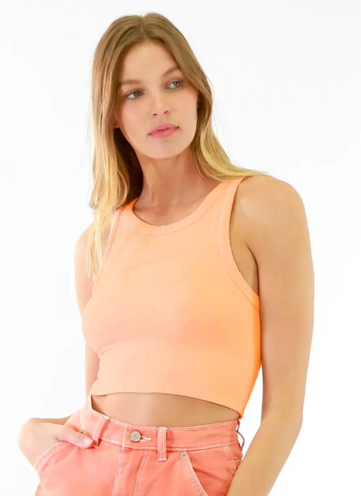 Chevron Highneck Crop Top