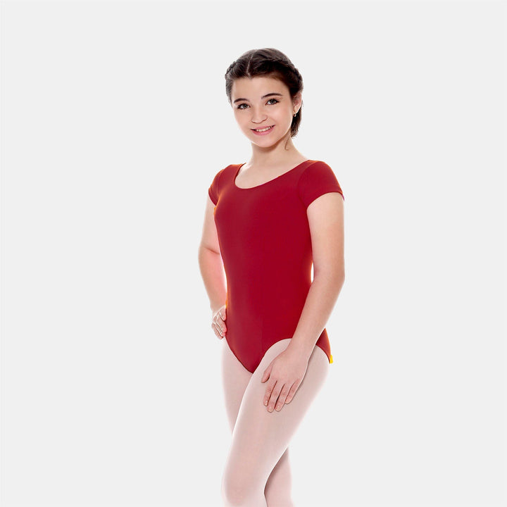 So Danca SL13 Princess Cut Capped Sleeve Microfiber Leotard - Child
