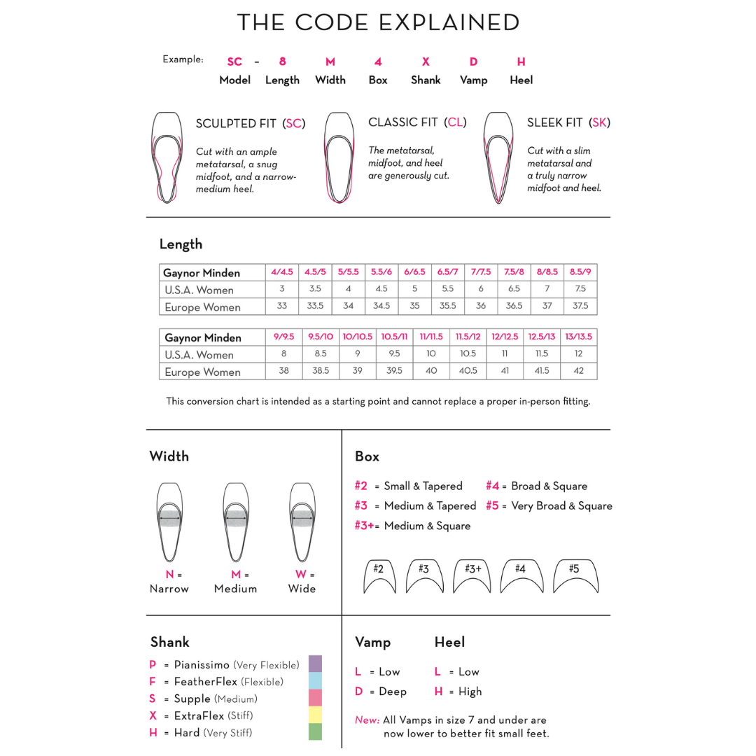 Gaynor Minden Sleek Fit Pointe Shoe - Narrow Gaynor Minden Sleek Fit Pointe Shoe - Narrow