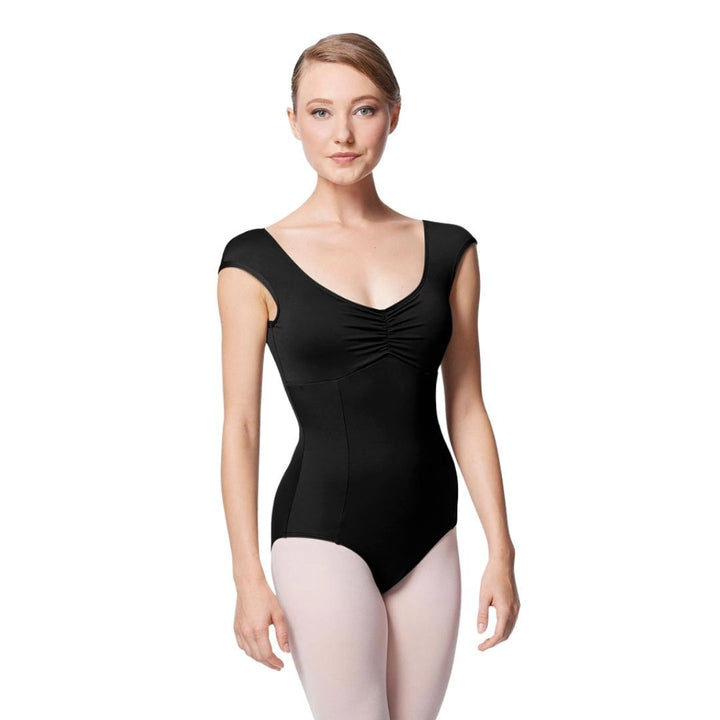 Lulli Dancewear LUB344 Cinnamon Cap Sleeve Leotard Black - Front