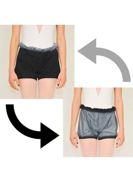 Bullet Pointe BP13501 Womens Reversible Warm Up Shorts Black/Grey