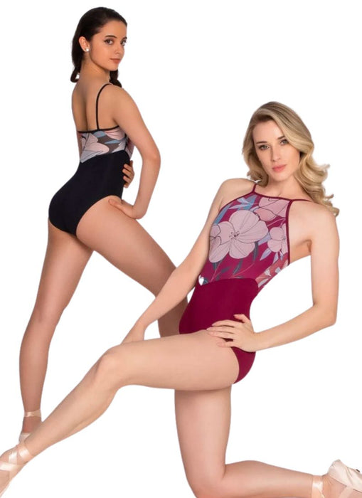 So Danca L-2413/RDE-2412 Everly Camisole Leotard - Black and Bordeaux