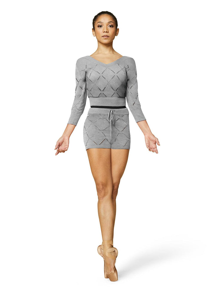 Bloch R3134 Diamond Knit Short Gunmetal - Front