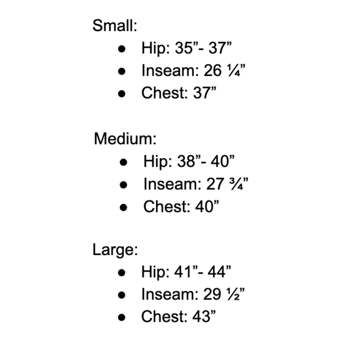 Mens Sizing Chart by Rae Boutique