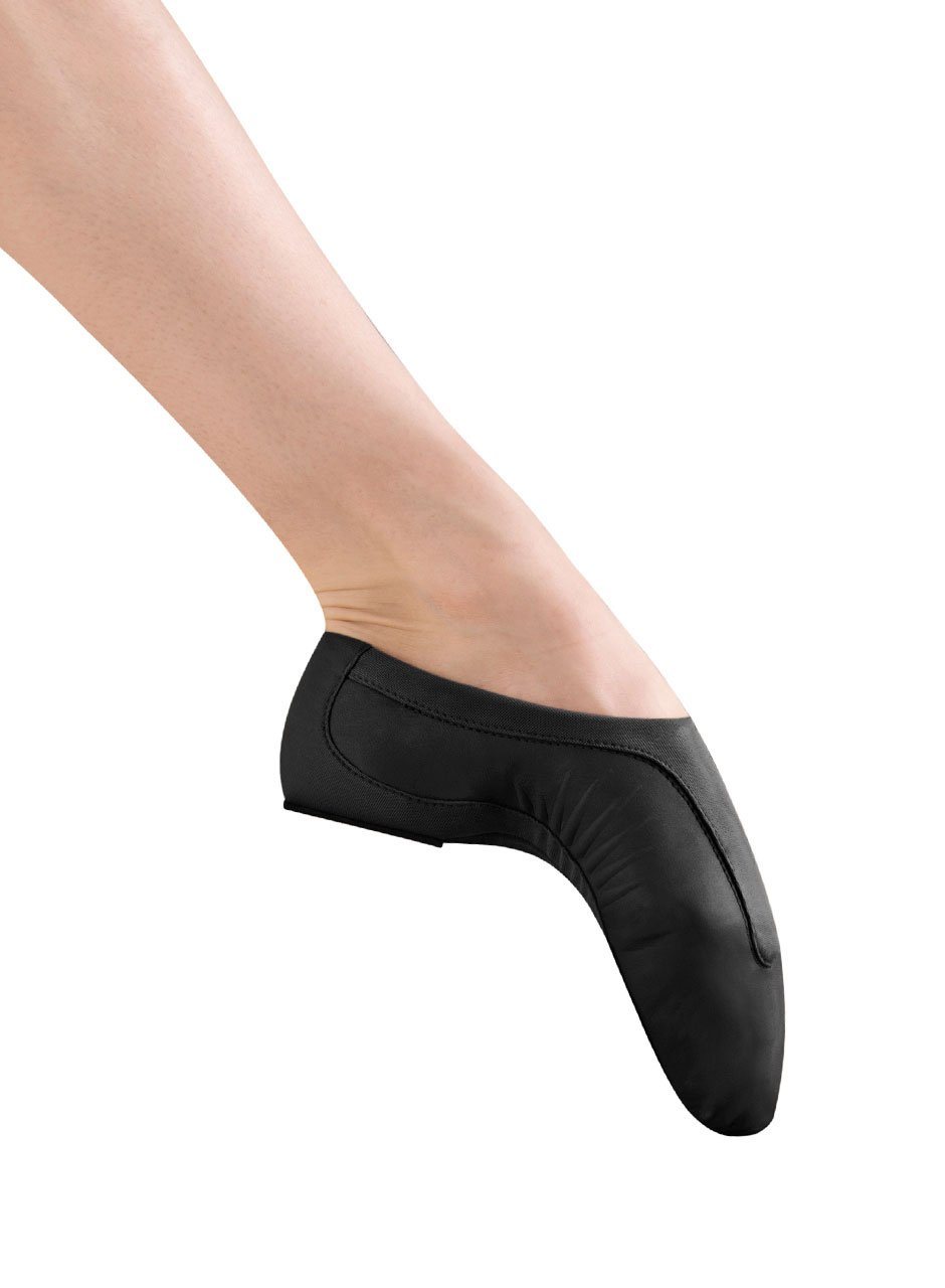 Jazz Schoenen Slip On Jazz Dance Schoenen Zacht Leer, Rubller Hak Split Zool Gemaakt met Leer en Neopreen Jazz Dans Schoenen Modern Podium, Zwart, 38 EU