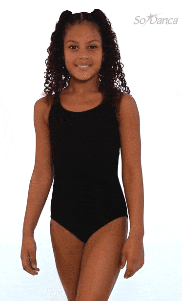 SL124 / SL125 Tank Leotard - Black - Front and Back