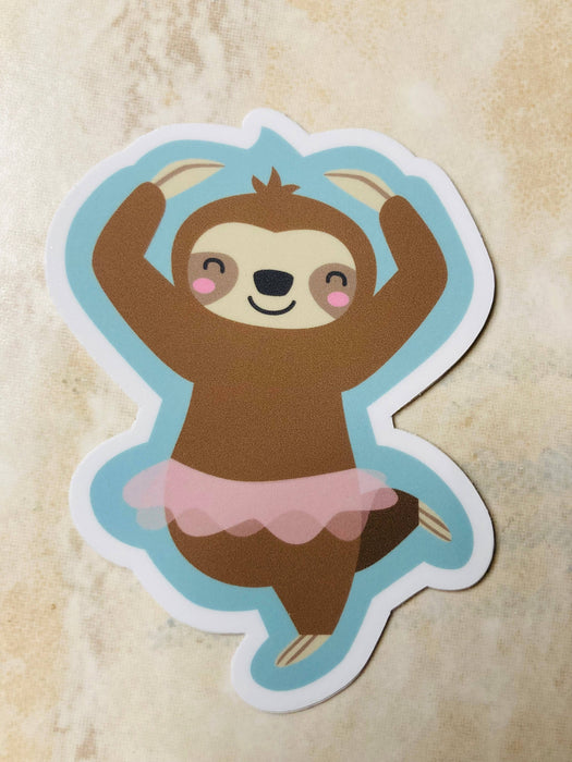 Sloth in Tutu Dance Sticker Retail Packaging