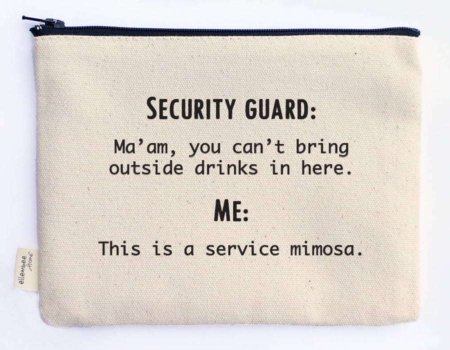 Service Mimosa comical printed zipper pouches with words