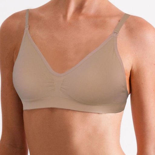Flesh color Underwear for ballet latin dance stage performance Invisible  bras adult female seamless bra Tight Wear vest top for lady- S: Reference  bust from 73-78cmM: Reference bust from 81-89cm